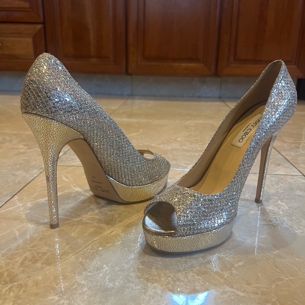 Jimmy Choo Women’s Luna Peep Toe Platform Pumps
